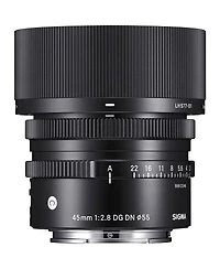Sigma 45mm f/2.8 Dg Dn Contemporary Lens for Sony E-Mount Bundle With 55mm Filter Kit, Flex Lens Shade, Lens Pouch, Lens Cleaner, Cleaning Kit, Corel