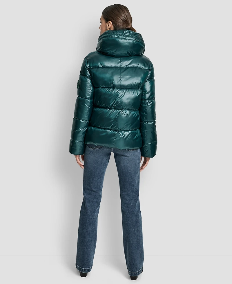 Dkny Jeans Women's Long Sleeve Quilted Puffer Jacket