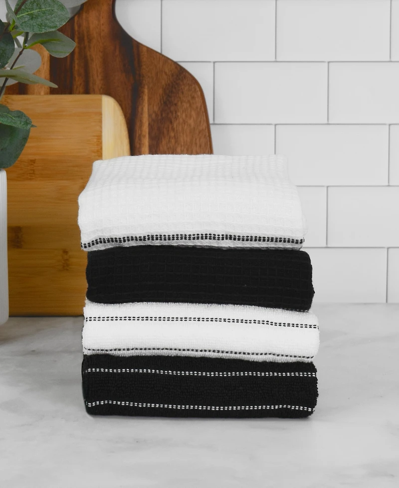 All-Clad Skipping Stripe Wave Cotton Kitchen Towels, Set of 4