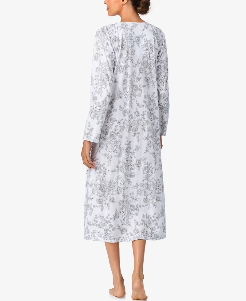 Aria Women's Brushed Cotton Jersey Long Sleeve Nightgown