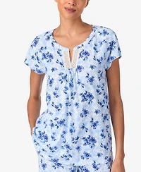 Aria Sleepwear Brushed Cotton Cap Sleeve long pant Pj set