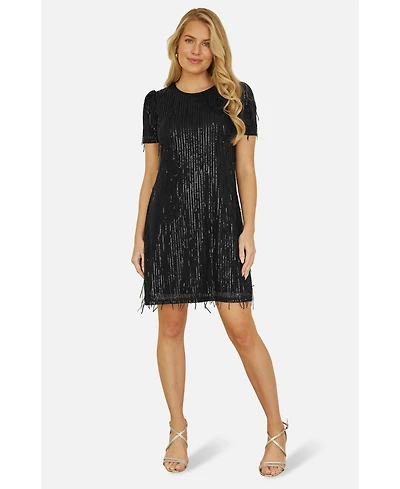 Yumi Women's Dripping Sequin Tunic Dress