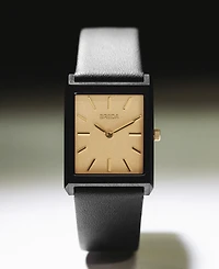 Breda Women's 'Virgil' 1736c Black Leather Band Watch, 26mm