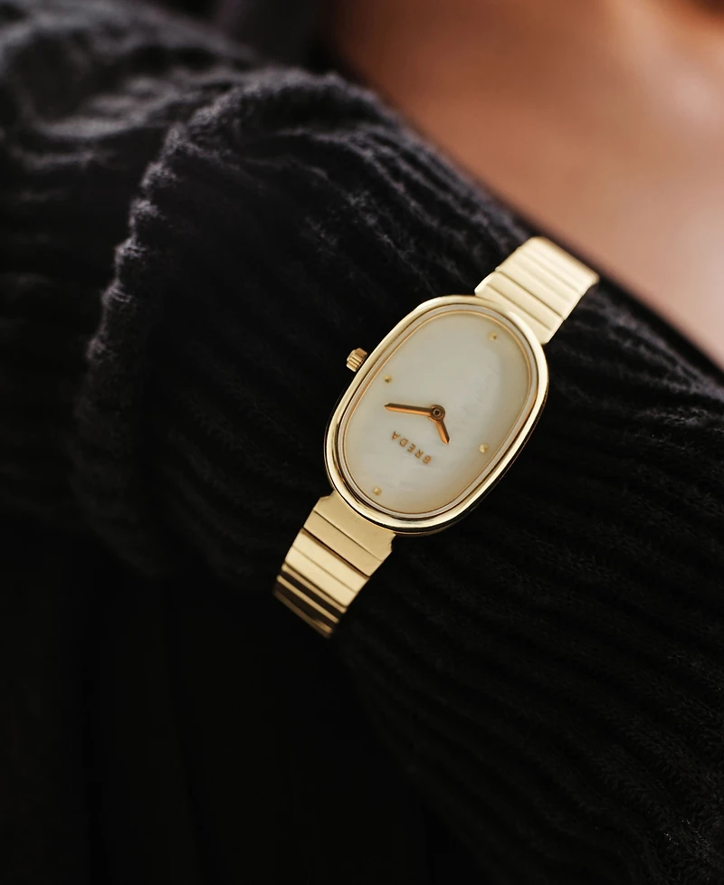 Breda Women's 'Jane' Gold Stainless Steel Bracelet Watch