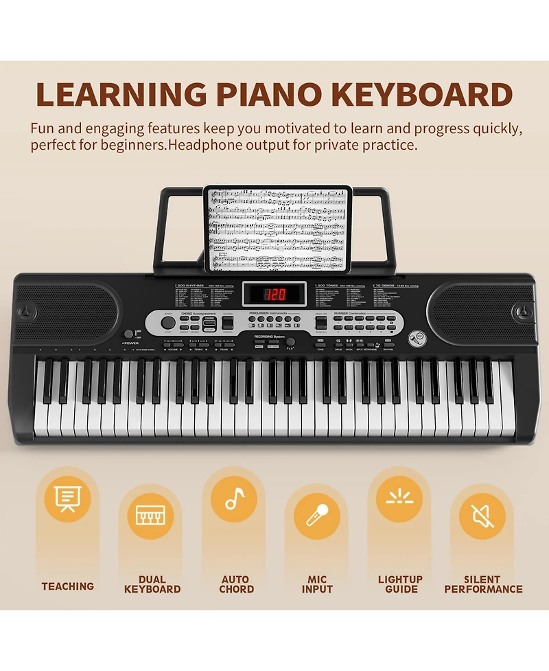 Skonyon 88-Key Full Size Digital Piano Weighted Keyboard with Sustain Pedal