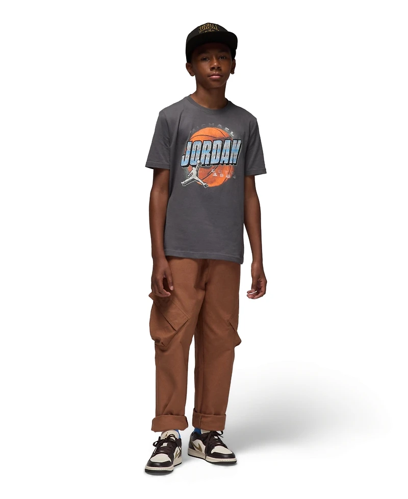 Jordan Boys 8-20 Distressed Chrome T-Shirt