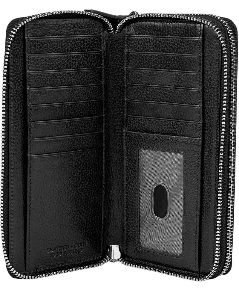 Mancini Fifth Avenue Rfid Secure Double Zipper Wallet