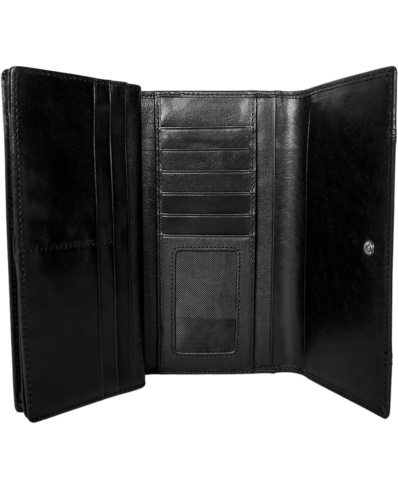 Mancini Pelle D'oro Rfid Secure Quad Fold Wallet