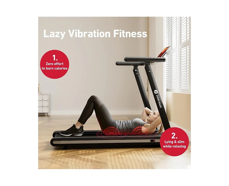 DeerRun Update Treadmill With 15% Auto Incline Full Running Deck Treadmill 400Lbs, 11.3Mph