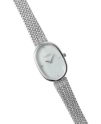 Breda Women's 'Jane Tethered' Silver Stainless Steel Mesh Bracelet Watch, 23mm
