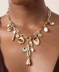 Ettika Melting Metal Charm Lariat Necklaces