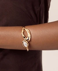 Ettika Gold Plated Molten Marquise Cuff Bracelet