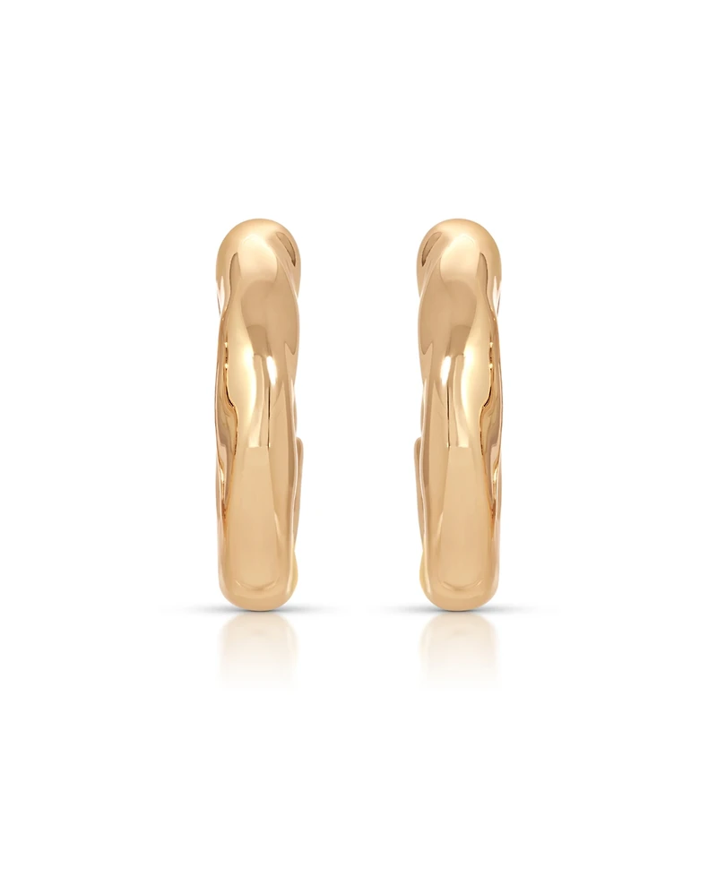 Ettika Gold Plated Molten Hoop Earrings
