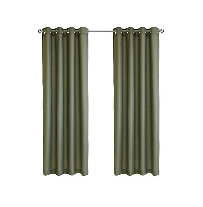 Habitat Cameron Light Filtering Slub Textured Exclusive Grommet Curtain Panel 52" x 108" Olive
