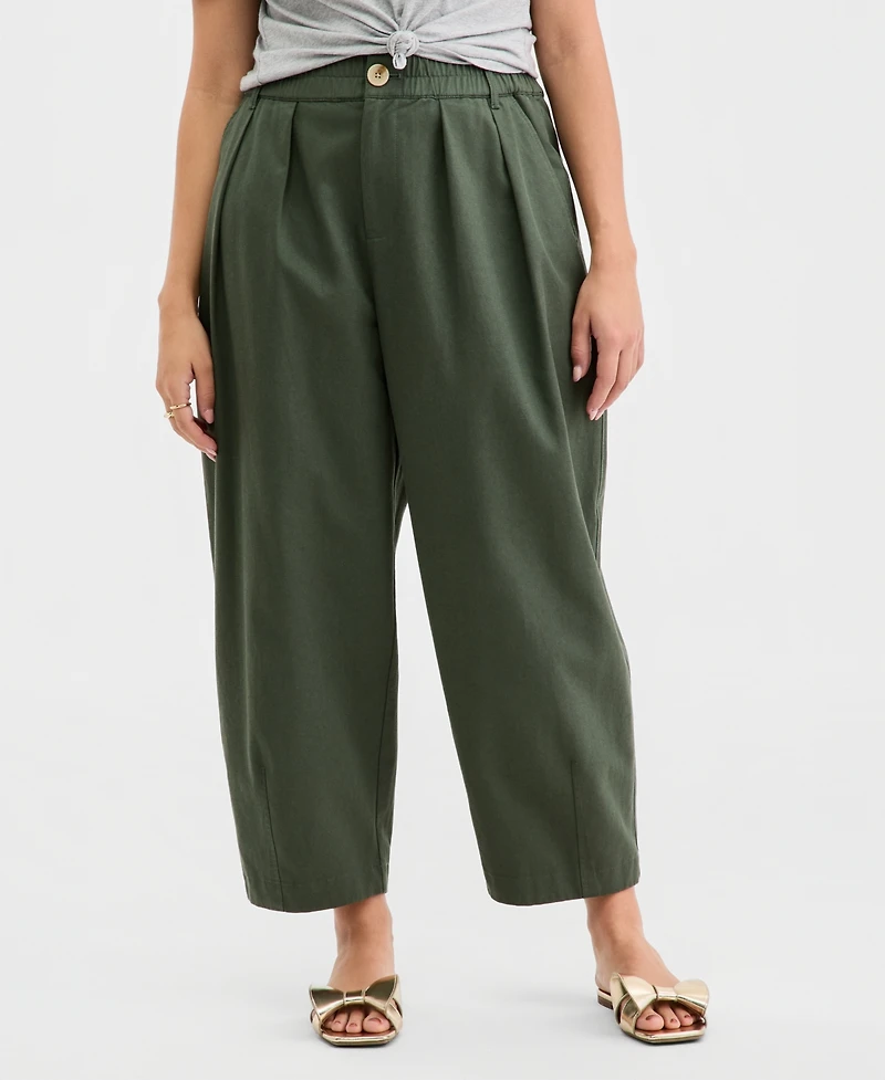 On 34th Women's Pleated Barrel-Leg Ankle Pants, Macy's Exclusive