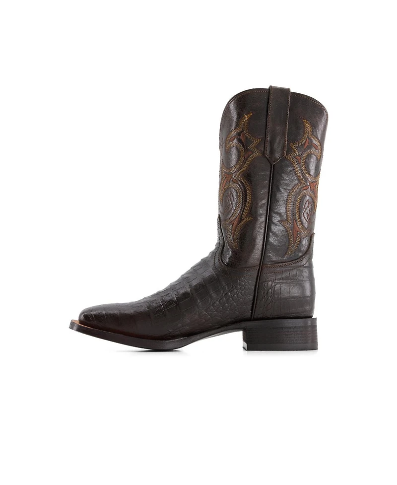 Forastero Men's Croco Embossed Leather Cowboy Boots