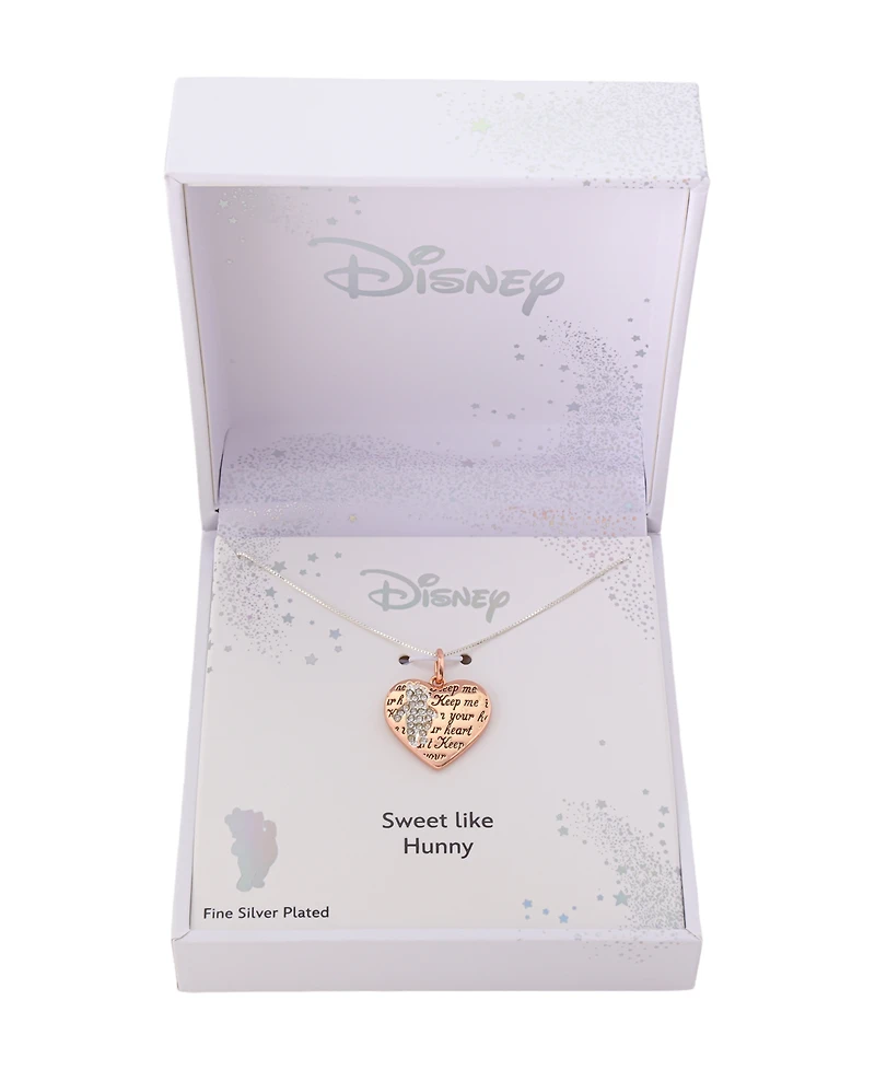 Disney Winnie the Pooh Crystal Heart Pendant Necklace
