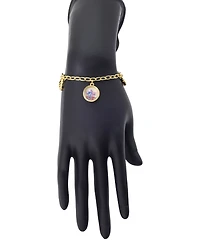 Disney Stitch and Angel Cubic Zirconia and Crystal Charm Bracelet