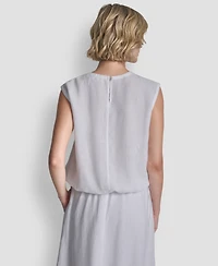 Dkny Women's Drawstring Hem Sleeveless Top