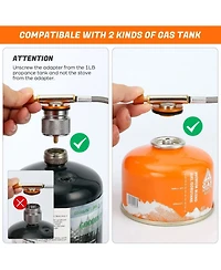 Aofar 6800W Windproof Camp Stove Camping Gas Stove with Fuel Canister Adapter, Piezo Ignition, Carry Case, Portable Collapsible Stove Burner for Outdo