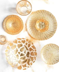 Vietri Rufolo Glass Gold Crocodile Service Plate/Charger