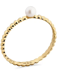 Devata Freshwater Pearl Beaded Ball Ring in 14K Gold