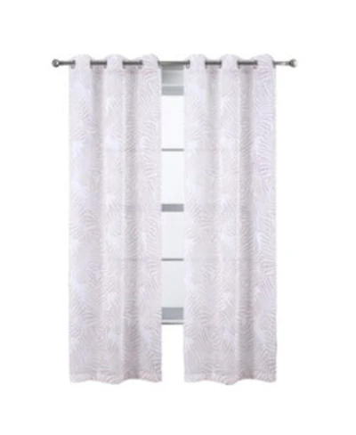 Rt Designers Collection Faye Grommet Metallic Sheer Printed Doily Curtain Panel 54 X22 X Rose
