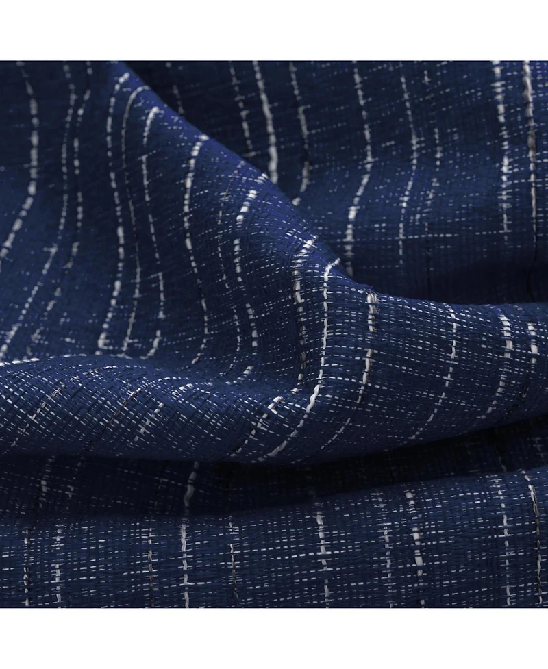 Rt Designer Collection Kensington Jacquard Foam Backed Luxurious Decorative Grommet Curtain Panel 54" x 95" Navy