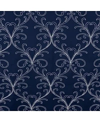 Rt Designer Collection Kimber Embroidered Blackout Luxurious Decorative Grommet Curtain Panel 54" x Navy