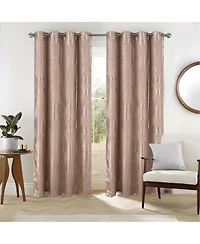 Rt Designer Collection Hailey Halo Foil Blackout Grommet Curtain Panel 52" x 90" Taupe