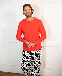 Leveret Men's Men s Cotton Top and Fleece Pants Holiday Pajamas