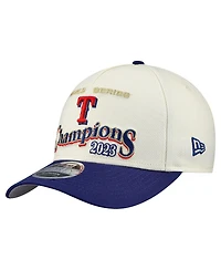 New Era Men's Cream/Royal Texas Rangers World Series 9FORTY M-Crown A-Frame Adjustable Hat