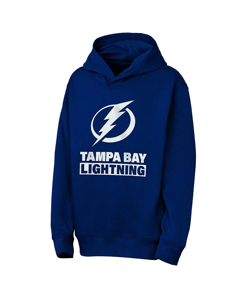 Outerstuff Big Boys and Girls Blue Tampa Bay Lightning Back to Basics Hoodie