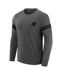 J. Palmer Men's Dark Heather Gray Carolina Panthers Players Lounge Raglan Tri-Blend Sweatshirt