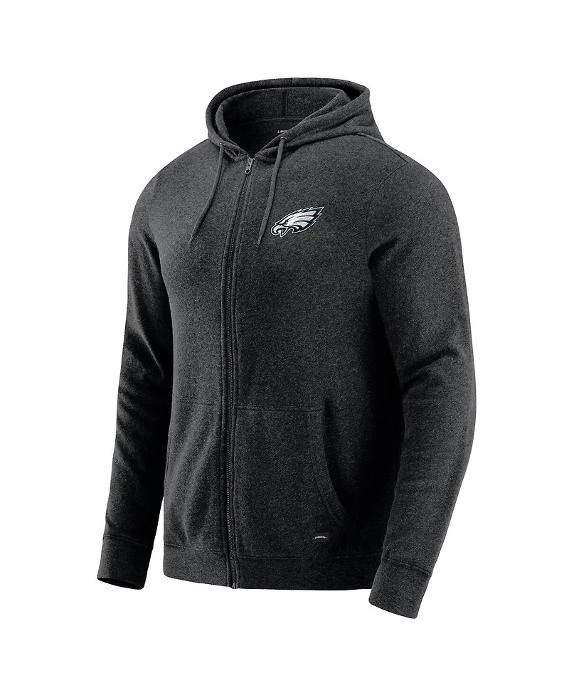 J. Palmer Men's Dark Heather Gray Philadelphia Eagles Players Lounge Tri-Blend Full-Zip Hoodie