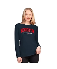 Women's Navy Houston Texans Best Play Long Sleeve T-Shirt