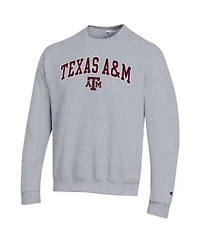 Champion Men's Heather Gray Texas A&M Aggies Arch Over Logo Pullover Sweatshirt