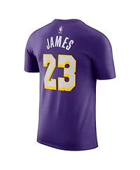 Jordan Men's and Women's LeBron James Purple Los Angeles Lakers Name Number T-Shirt