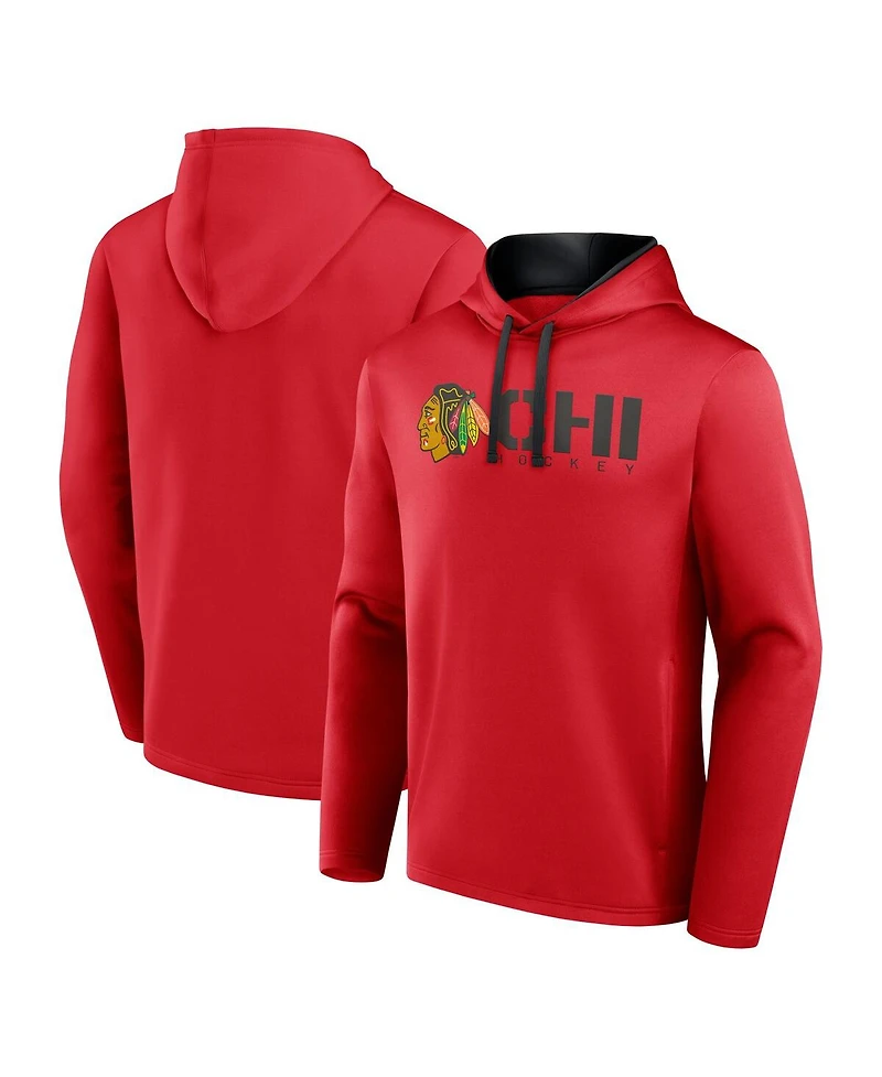 Logo Athletic Men's Red Chicago Blackhawks Head Start Pullover Hoodie