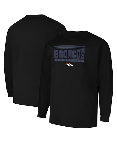 Profile Men's Black Denver Broncos Big Tall Pop Long Sleeve T-Shirt