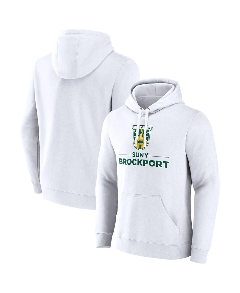 Fanatics Men's White Suny Brockport Golden Eagles Primary Logo Pullover Hoodie