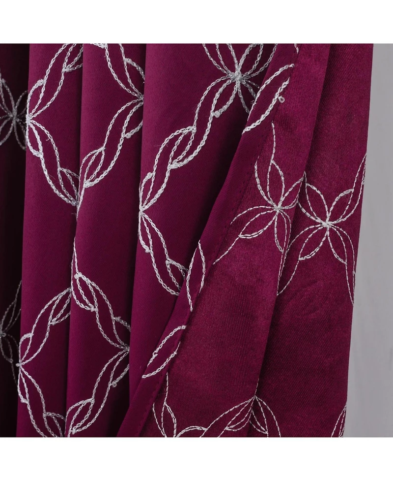 Rt Designer Collection Gable Embroidered Blackout Luxurious Decorative Grommet Curtain Panel