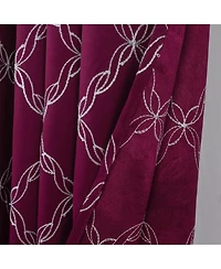 Rt Designer Collection Gable Embroidered Blackout Luxurious Decorative Grommet Curtain Panel