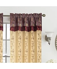 Rt Designers Collection - Priscilla Embroidered Panel With Double Valance 54'' x 90'' Silver