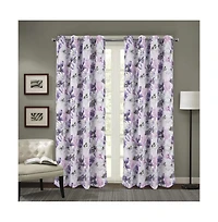 Rt Designers Collection Eden Printed Blackout Grommet Window Curtain Panel 54" x 84" Lilac