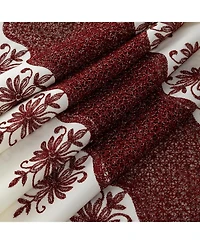 Rt Designers Collection Donna Macrame Construction 3" Rod Pocket Curtain Panel 54" x 90" Beige/Burg