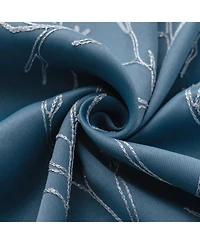 Rt Designer Collection Luciana Embroidered Blackout Luxurious Decorative Grommet Curtain Panel 54" x 90" Wedgwood