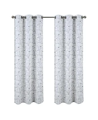 Rt Designer Collection Luciana Embroidered Blackout Luxurious Decorative Grommet Curtain Panel 54" x 90" White