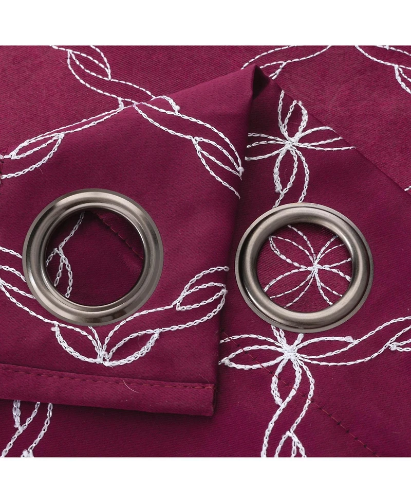 Rt Designer Collection Gable Embroidered Blackout Luxurious Decorative Curtain Panel Pair