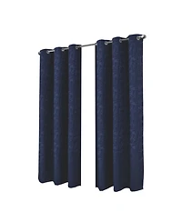 Rt Designer Collection Calypso Shimmer Jacquard 2 Pack Grommet Curtain Panel Pair 36" x 84" Navy Blue